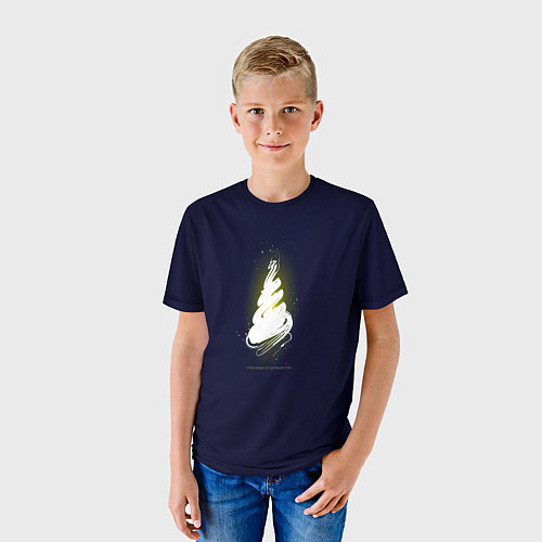 Детская футболка Рождество светящаяся ёлка / 3D-принт – фото 3