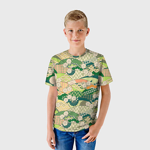 Детская футболка Green fields / 3D-принт – фото 3