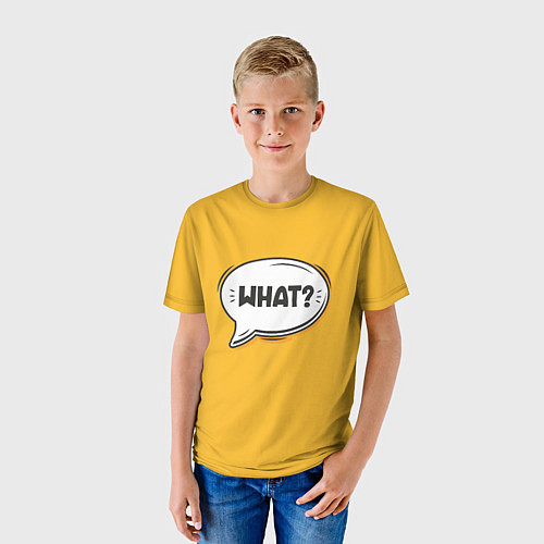 Детская футболка Надпись - What / 3D-принт – фото 3
