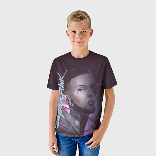 Детская футболка Киборг- Киберпанк / 3D-принт – фото 3