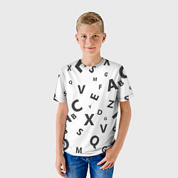 Футболка детская Английский алфавит, цвет: 3D-принт — фото 2