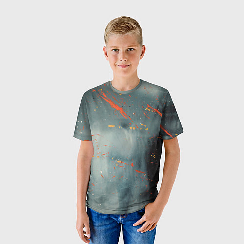 Детская футболка Абстрактное множество костюмов в тумане и краски / 3D-принт – фото 3