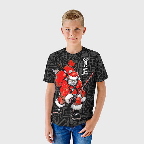 Детская футболка Santa Claus Samurai / 3D-принт – фото 3