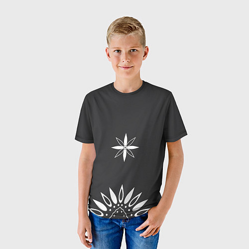 Детская футболка Черно-белый узор звезда / 3D-принт – фото 3