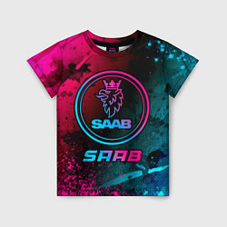 Футболка детская Saab - neon gradient, цвет: 3D-принт