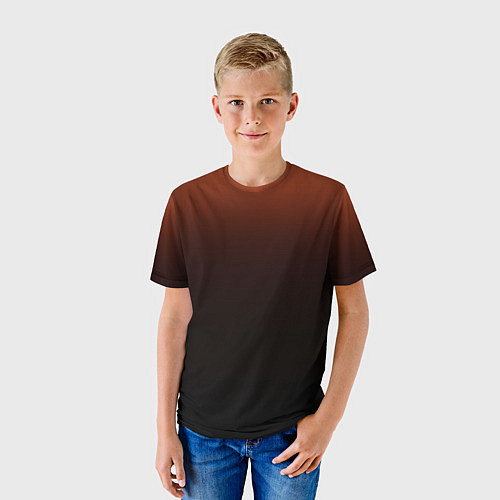 Детская футболка Благородный коричневый градиент / 3D-принт – фото 3
