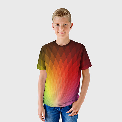 Детская футболка Радужные ромбы / 3D-принт – фото 3