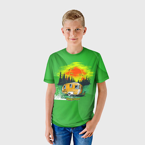 Детская футболка Домик на колесах / 3D-принт – фото 3