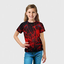 Футболка детская Кристаллы в красных нитях, цвет: 3D-принт — фото 2