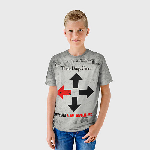 Детская футболка Outsider Album Inspirations - Three Days Grace / 3D-принт – фото 3