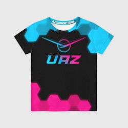 Футболка детская UAZ - neon gradient, цвет: 3D-принт