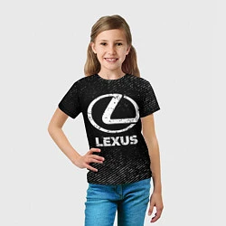 Футболка детская Lexus с потертостями на темном фоне, цвет: 3D-принт — фото 2