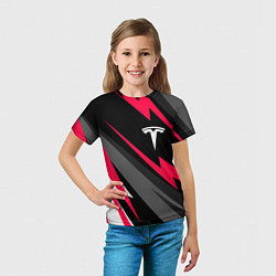Футболка детская Tesla fast lines, цвет: 3D-принт — фото 2
