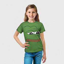 Футболка детская Лягушонок Pepe грустит, цвет: 3D-принт — фото 2