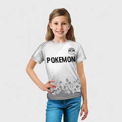 Футболка детская Pokemon glitch на светлом фоне: символ сверху, цвет: 3D-принт — фото 2