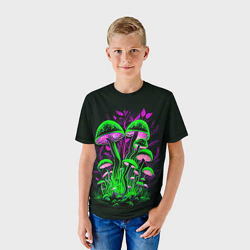 Детская футболка Фантастические кислотные грибы / 3D-принт – фото 3