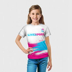 Футболка детская Liverpool neon gradient style: символ сверху, цвет: 3D-принт — фото 2