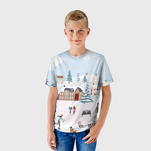 Детская футболка Новый год - каникулы / 3D-принт – фото 3