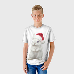 Футболка детская Рождественский крольчонок, цвет: 3D-принт — фото 2