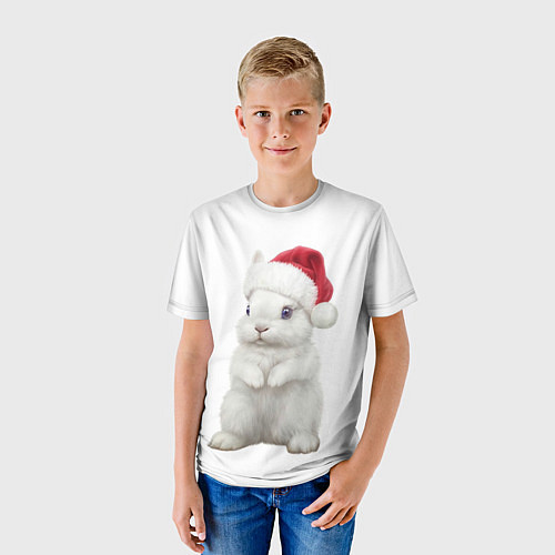 Детская футболка Рождественский крольчонок / 3D-принт – фото 3