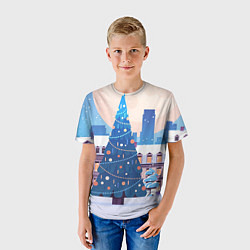 Футболка детская Новогодняя елочка, цвет: 3D-принт — фото 2