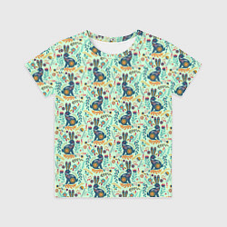 Футболка детская Год кролика Узор, цвет: 3D-принт