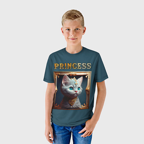 Детская футболка Кошечка принцесса - картина в рамке / 3D-принт – фото 3
