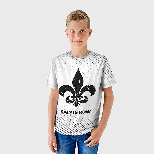 Детская футболка Saints Row с потертостями на светлом фоне / 3D-принт – фото 3