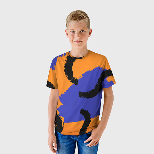 Детская футболка Абстрактные крупные полосы / 3D-принт – фото 3
