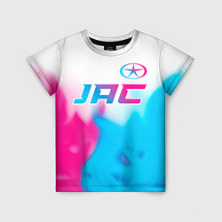 Футболка детская JAC neon gradient style: символ сверху, цвет: 3D-принт