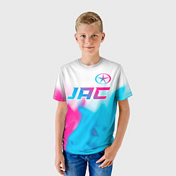 Футболка детская JAC neon gradient style: символ сверху, цвет: 3D-принт — фото 2