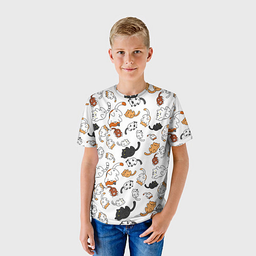Детская футболка Вечеринка кошек / 3D-принт – фото 3