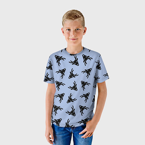 Детская футболка Эстетика Новогодние олени / 3D-принт – фото 3