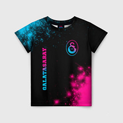 Футболка детская Galatasaray - neon gradient: надпись, символ, цвет: 3D-принт