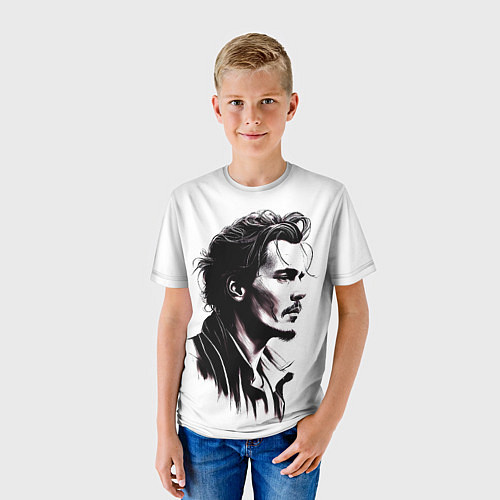 Детская футболка Джонни Депп - рисунок / 3D-принт – фото 3
