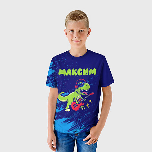 Детская футболка Максим рокозавр / 3D-принт – фото 3