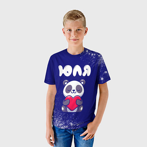 Детская футболка Юля панда с сердечком / 3D-принт – фото 3