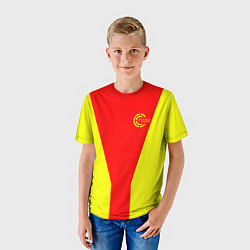 Футболка детская FIRM желто-красная, цвет: 3D-принт — фото 2
