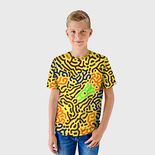Детская футболка Абстрактные кислотные полосы / 3D-принт – фото 3