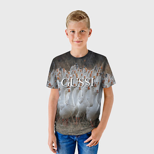 Детская футболка Стая гусей - Gussi / 3D-принт – фото 3