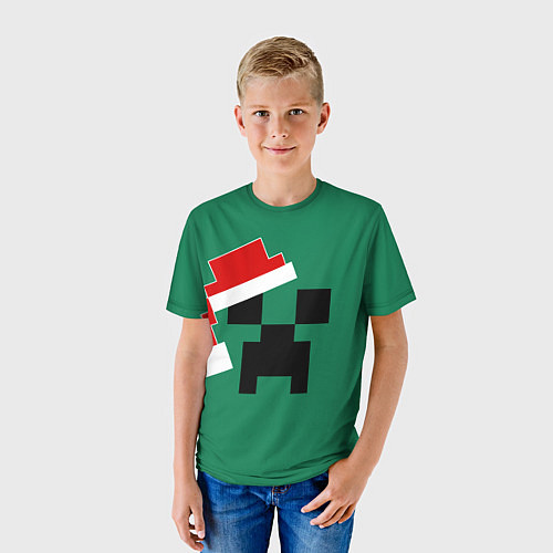 Детская футболка Майнкрафт новогодний / 3D-принт – фото 3