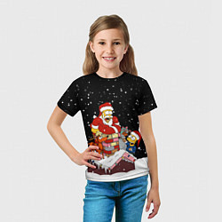 Футболка детская Симпсоны новогодний, цвет: 3D-принт — фото 2