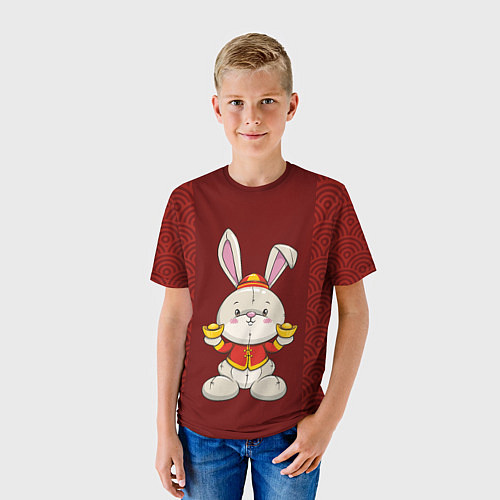 Детская футболка Китайский кролик / 3D-принт – фото 3