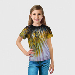 Футболка детская Красочные абстрактные волны и линии, цвет: 3D-принт — фото 2