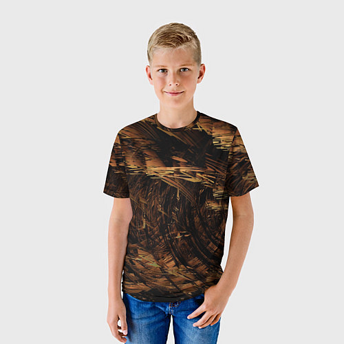 Детская футболка Абстрактные лиственные краски / 3D-принт – фото 3