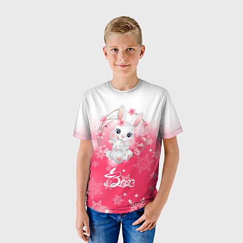 Детская футболка Зайка в венке 2023 / 3D-принт – фото 3