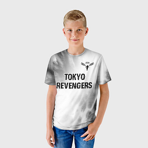 Детская футболка Tokyo Revengers glitch на светлом фоне: символ све / 3D-принт – фото 3
