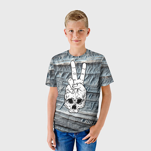 Детская футболка Рука в виде черепа - жест / 3D-принт – фото 3