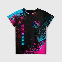 Футболка детская Borussia - neon gradient: надпись, символ, цвет: 3D-принт