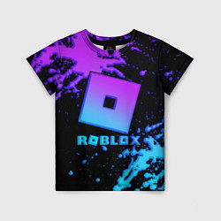 Футболка детская Roblox logo neon gradient, цвет: 3D-принт